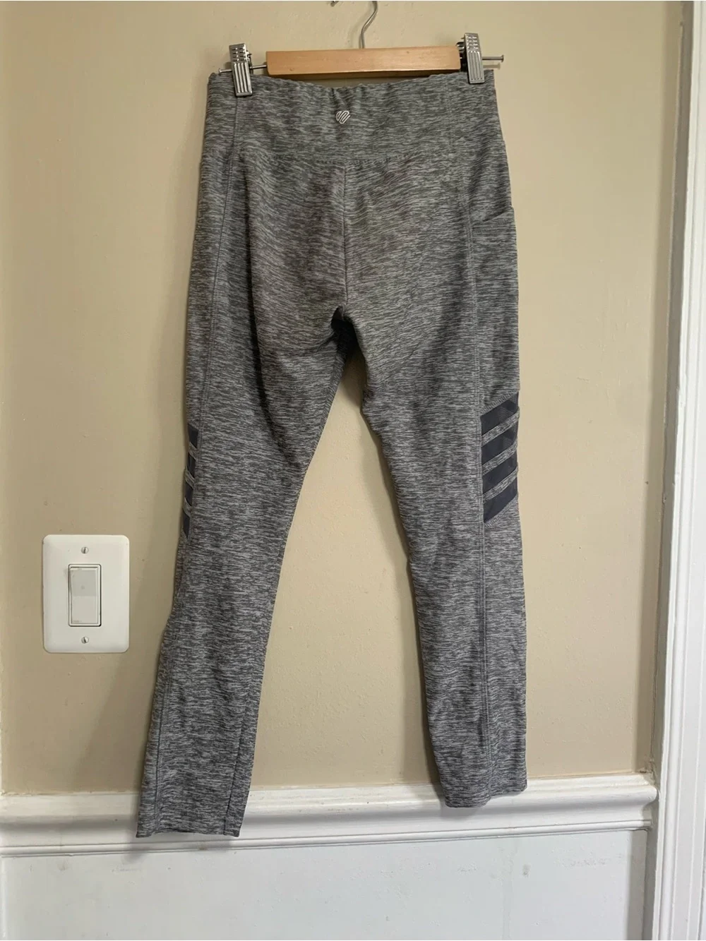 Justice Active Gray Performance Leggings with Dark Heather Detail